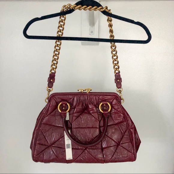 Marc Jacobs Stam leather bag in bordeaux NWT - Picture 3 of 14